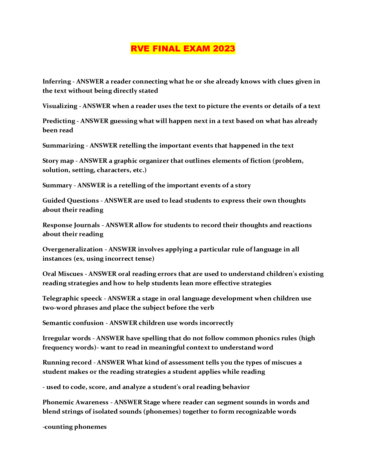 Preview image for RVE FINAL EXAM 2023